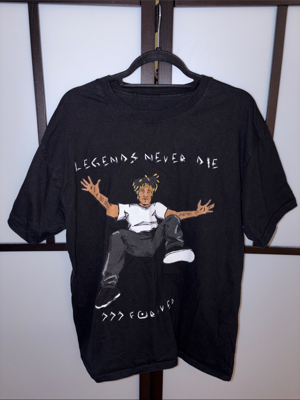 Men’s 999 Black JuiceWrld 'Legends Never Die' Graphic Tee - Size L
